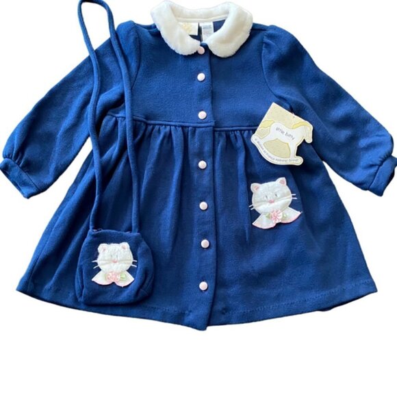 Little Bitty Other - NWT Little Bitty Blue Kitten Dress with Matching Purse 6
